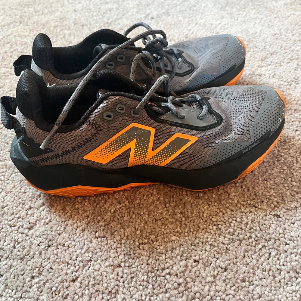 Boys New Balance Charcoal and Tangerine Shoes